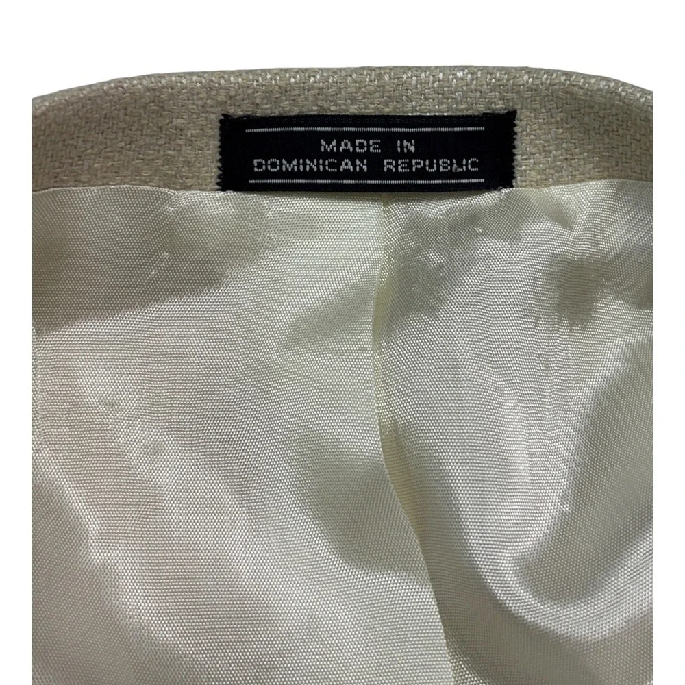 NEW vtg Barrington 46R Cream Ivory 100% Silk Blazer Jacket Sport Suit Coat Mens